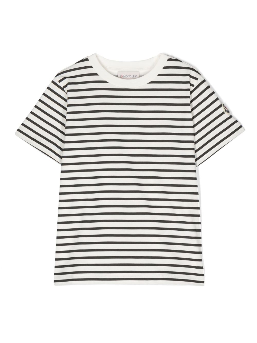 Moncler Enfant 条纹棉T恤 - 白色