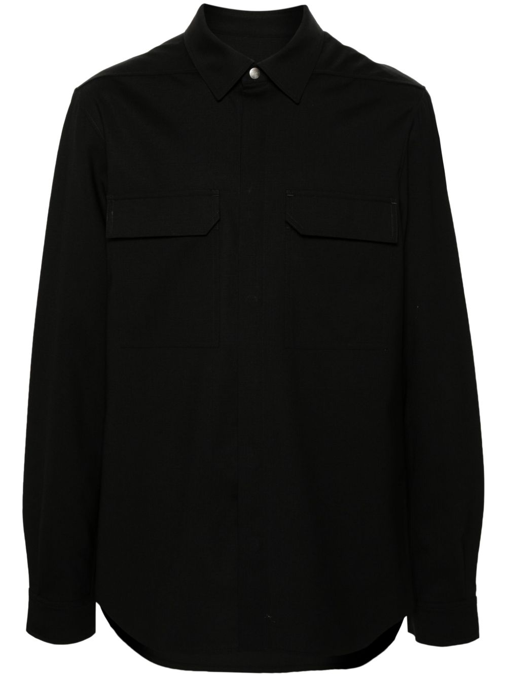 Rick Owens 隐藏式摁扣衬衫 - 黑色