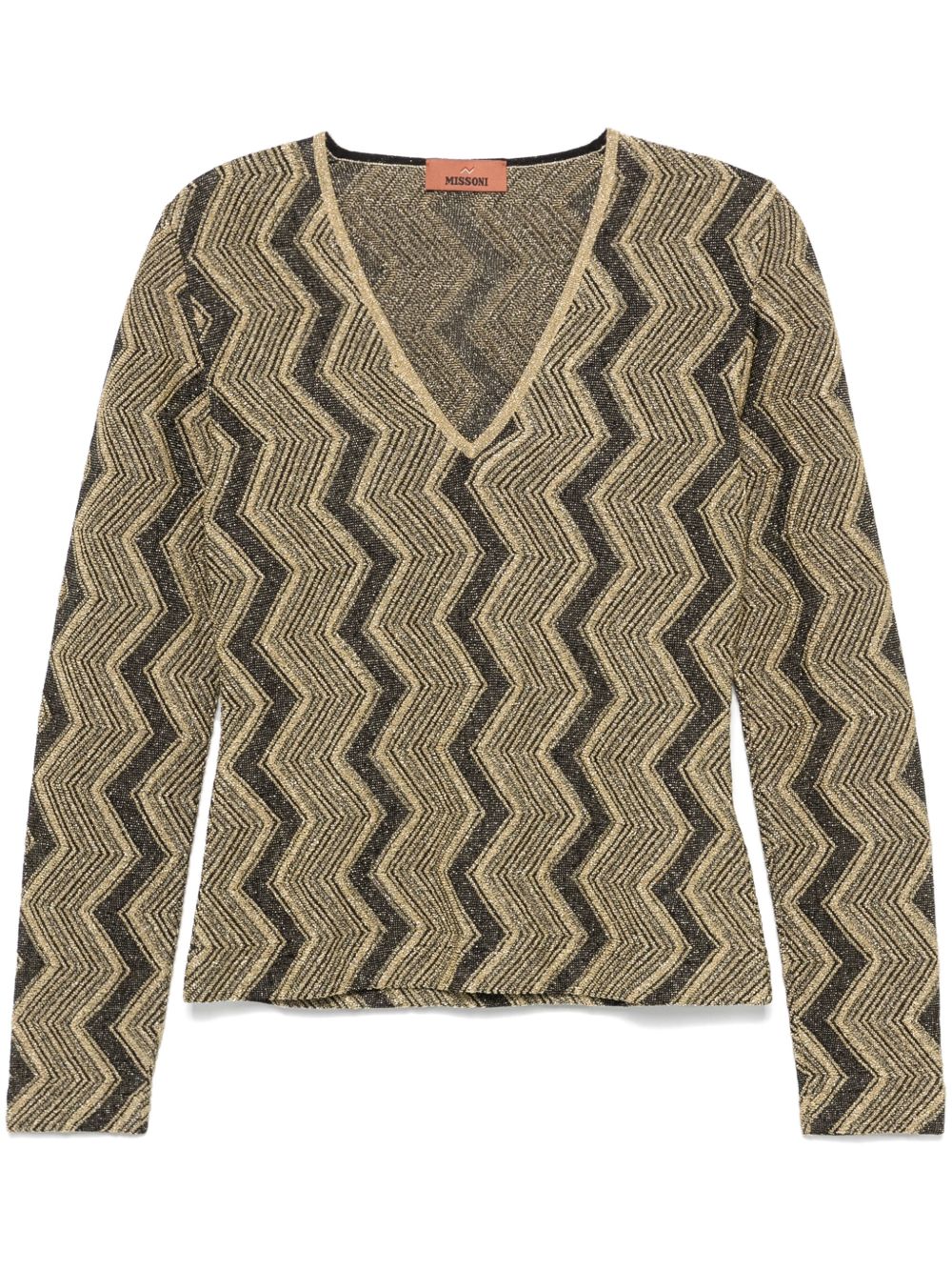 Missoni 金属丝面料Z字形图案毛衣 - 黑色