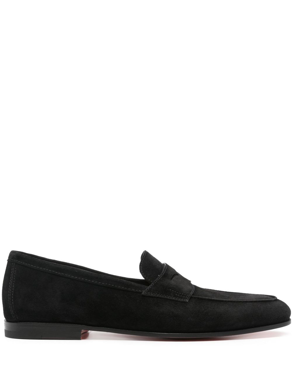 Santoni Carlo 绒面皮乐福鞋 - 黑色
