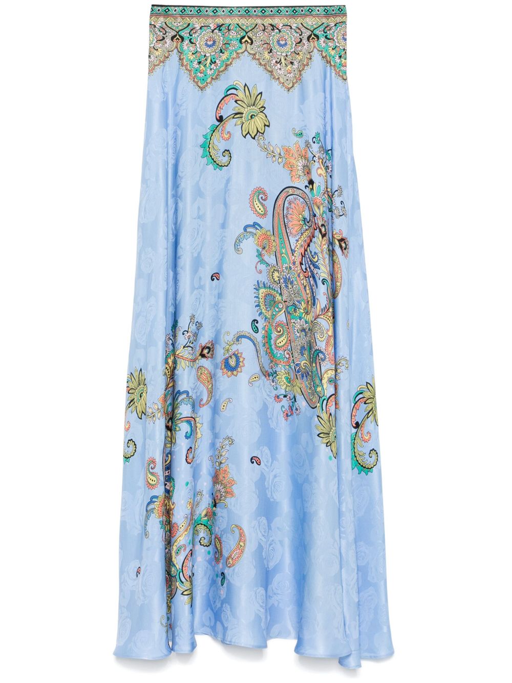 ETRO 佩斯理花纹超长半身裙 - 蓝色