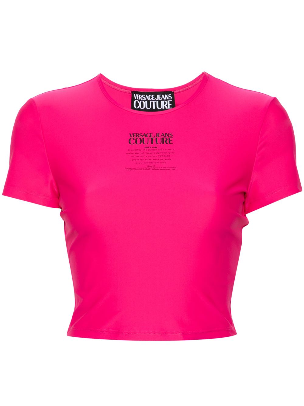 Versace Jeans Couture logo印花短款T恤 - 粉色