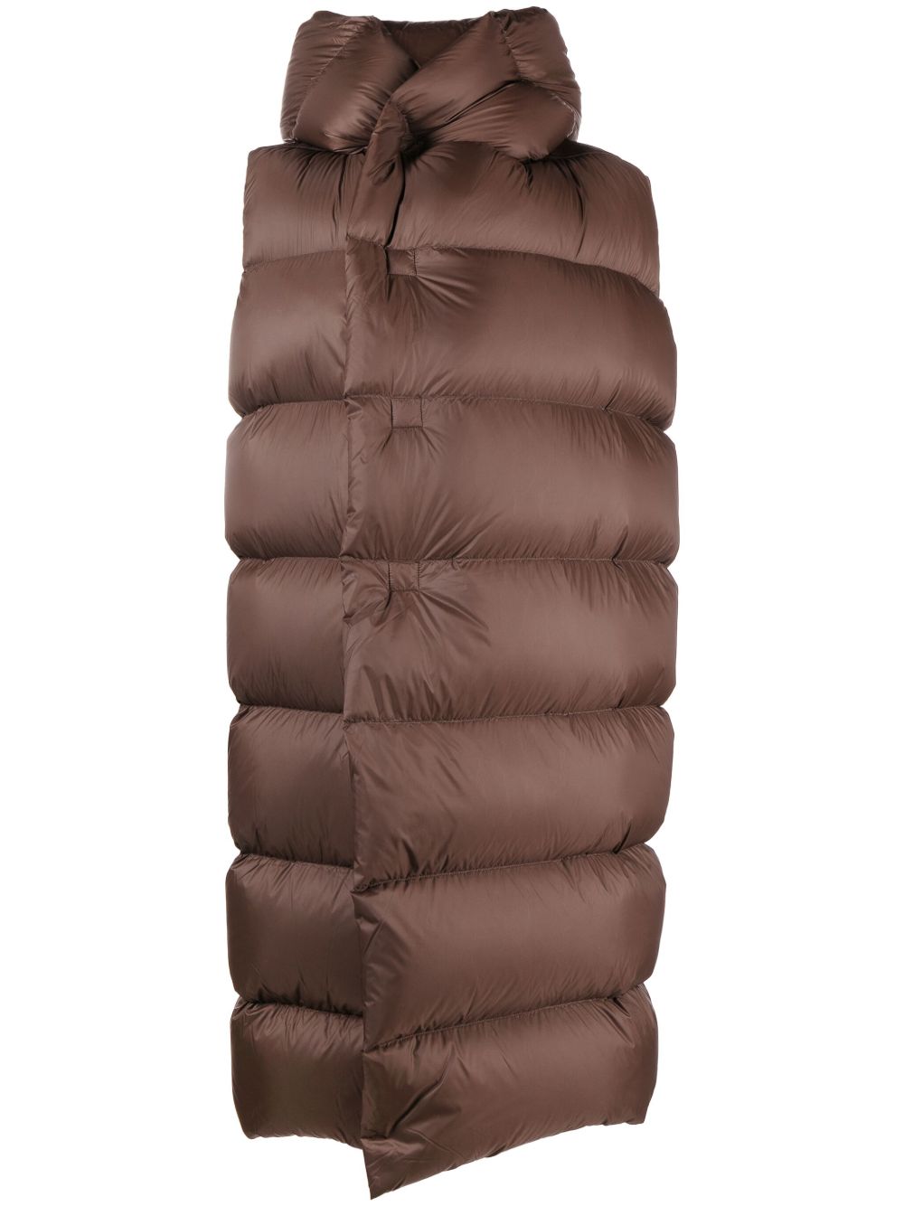 Rick Owens 长款填充绗缝马甲 - 褐色