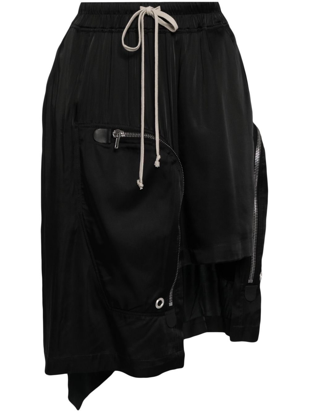 Rick Owens Dracca 中长半身裙 - 黑色