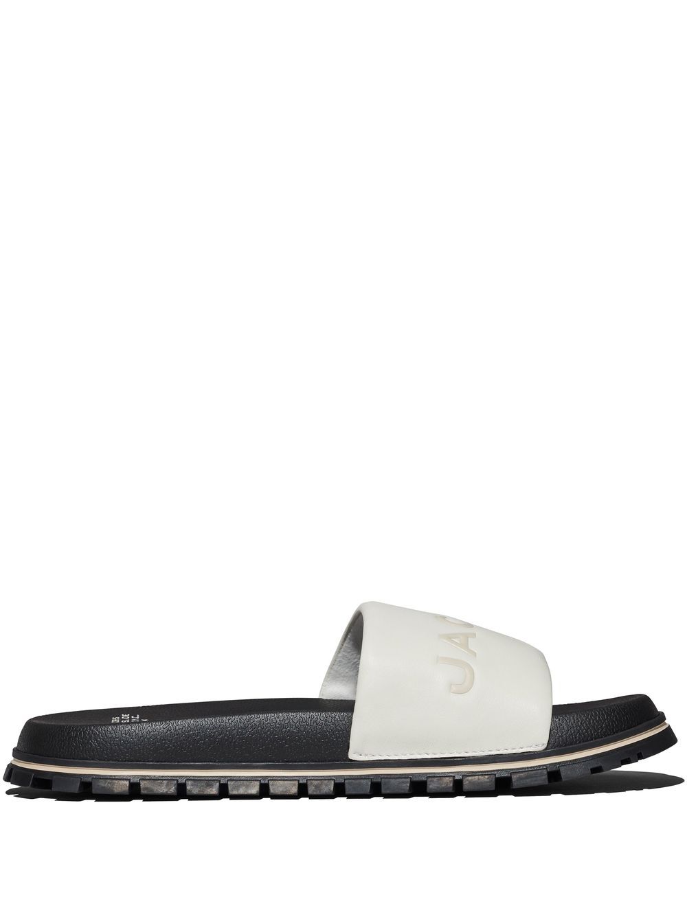 Marc Jacobs The Leather Slide logo压纹拖鞋 - 白色