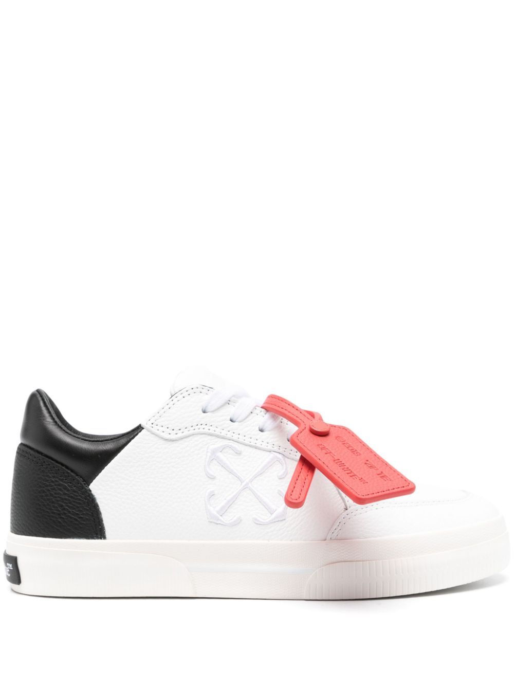 Off-White New Low Vulcanized 皮质运动鞋 - 白色