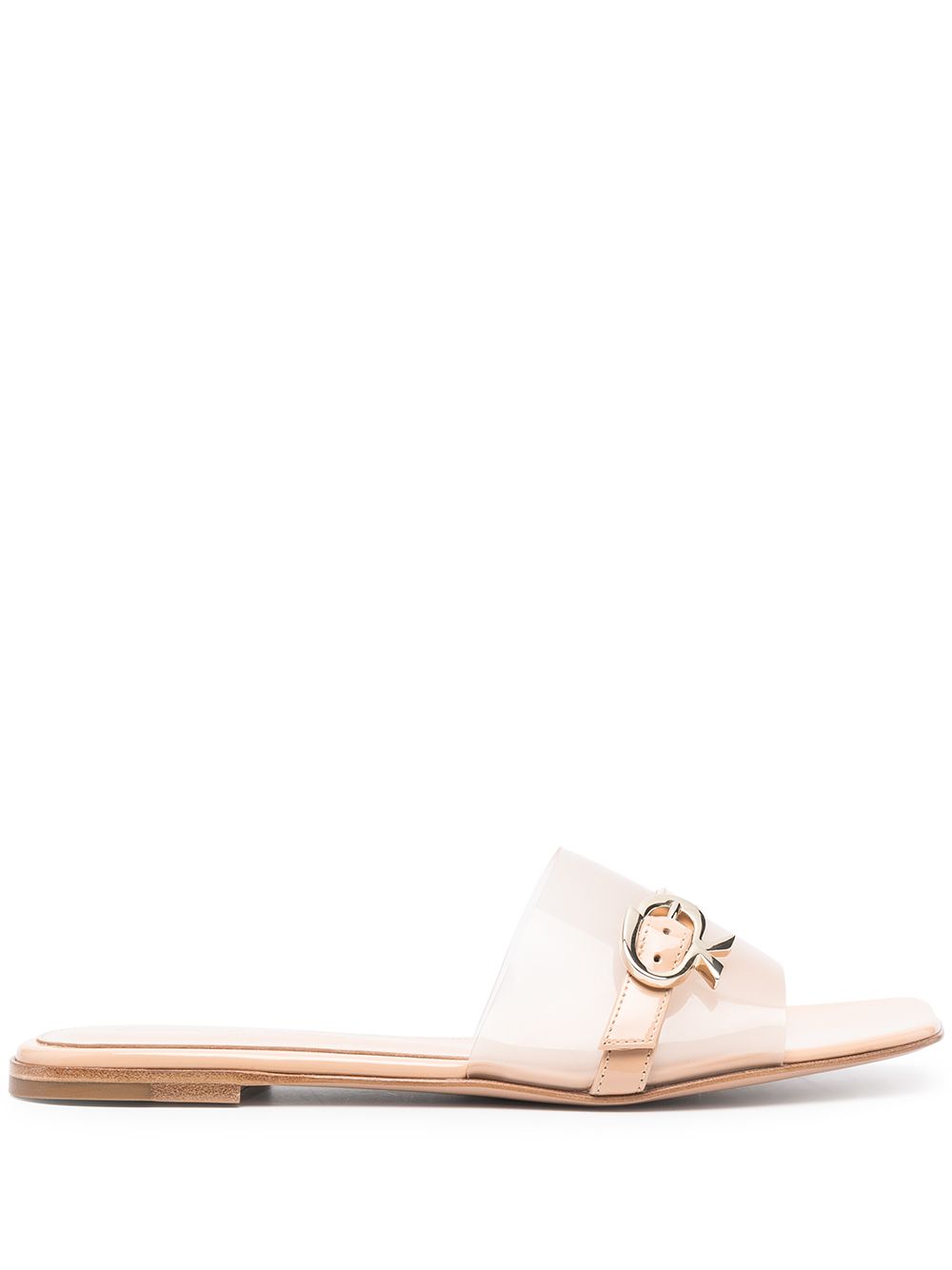 Gianvito Rossi 扣环细节方头凉鞋 - 中性色
