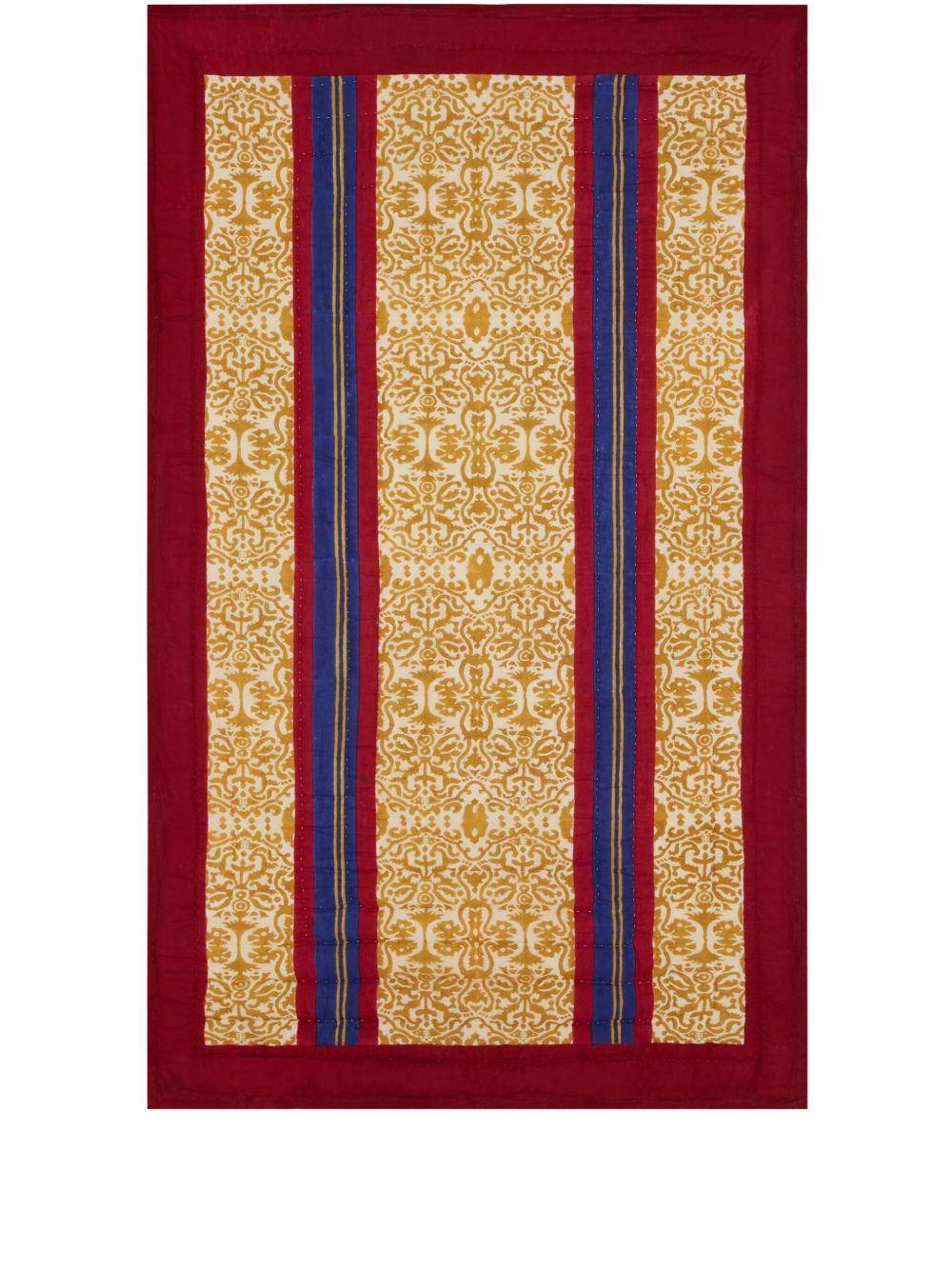Lisa Corti Damask Stripes 棉质绗缝毯子（110厘米 x 180厘米） - 蓝色
