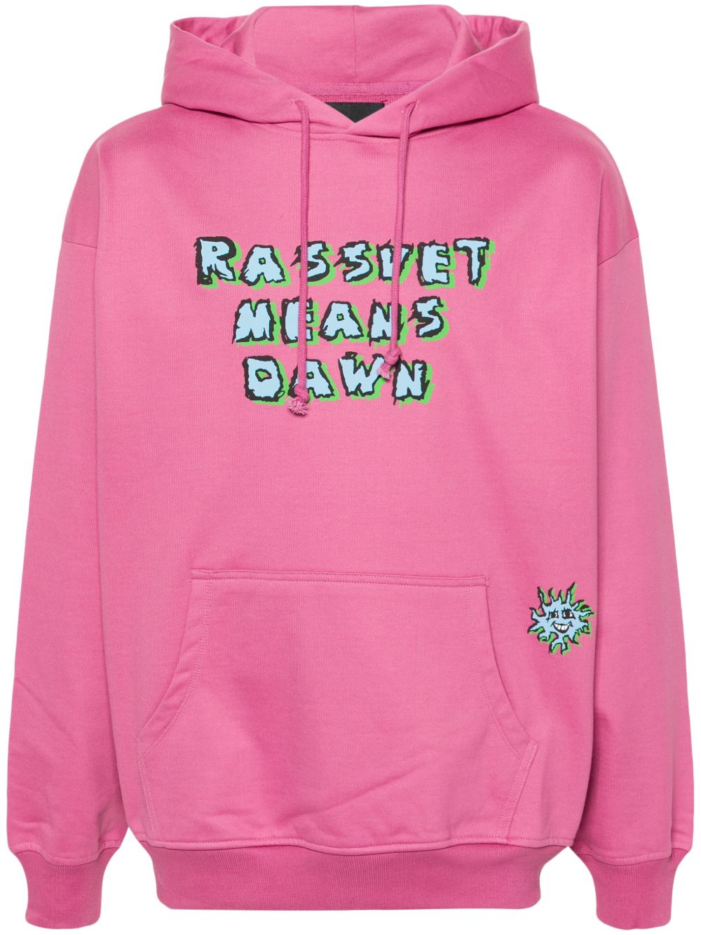 RASSVET 标语印花棉连帽衫 - 粉色