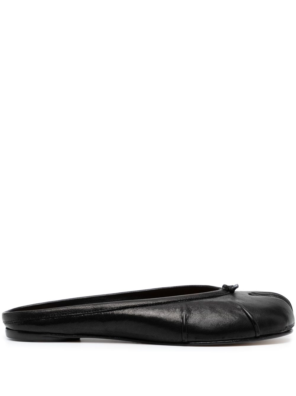 Maison Margiela Tabi 皮质穆勒鞋 - 黑色