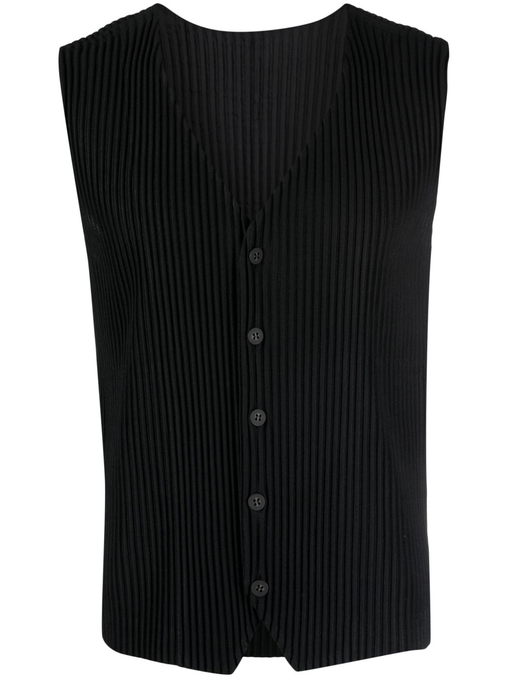Homme Plissé Issey Miyake 百褶马甲 - 黑色