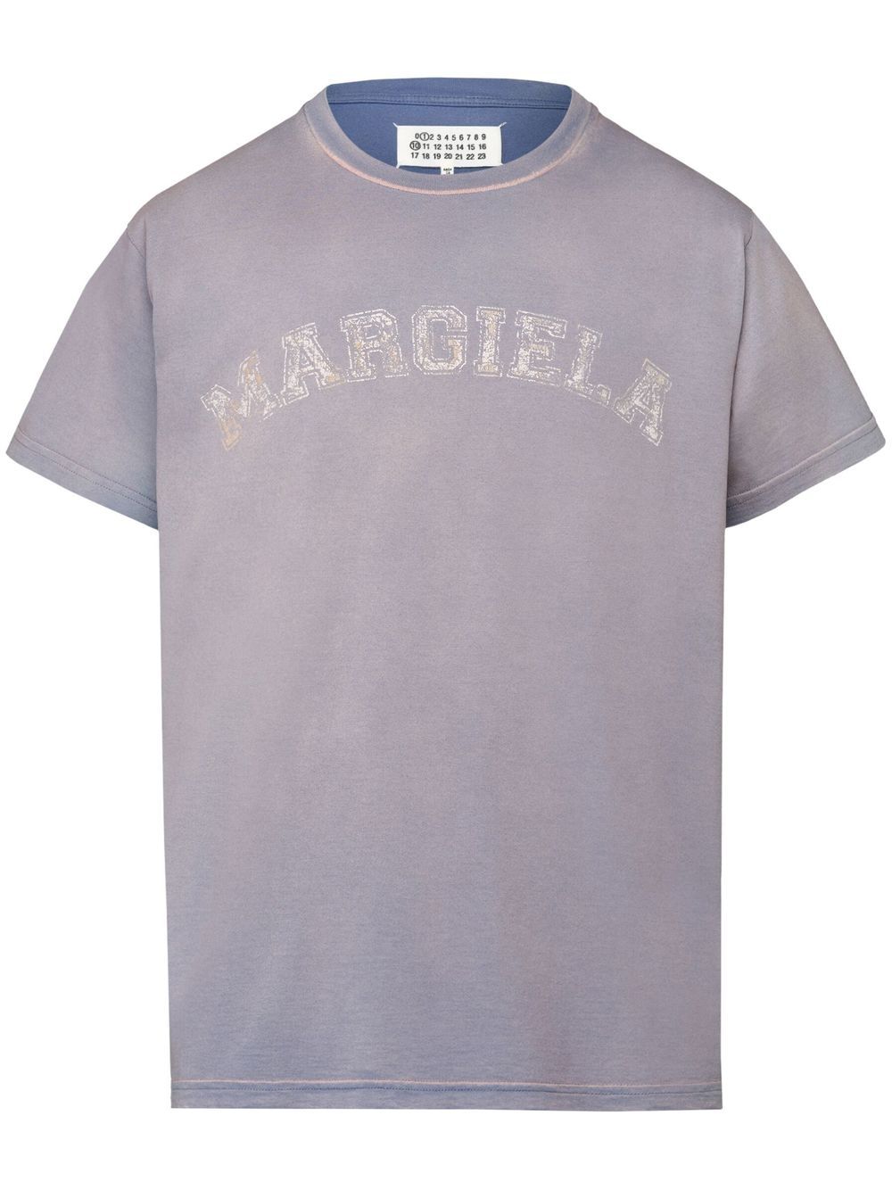 Maison Margiela logo印花平纹针织T恤 - 紫色