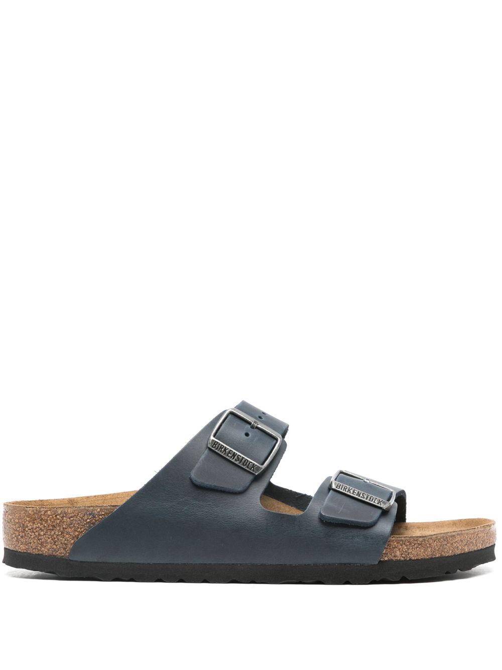 Birkenstock logo凹面压花皮质凉鞋 - 蓝色