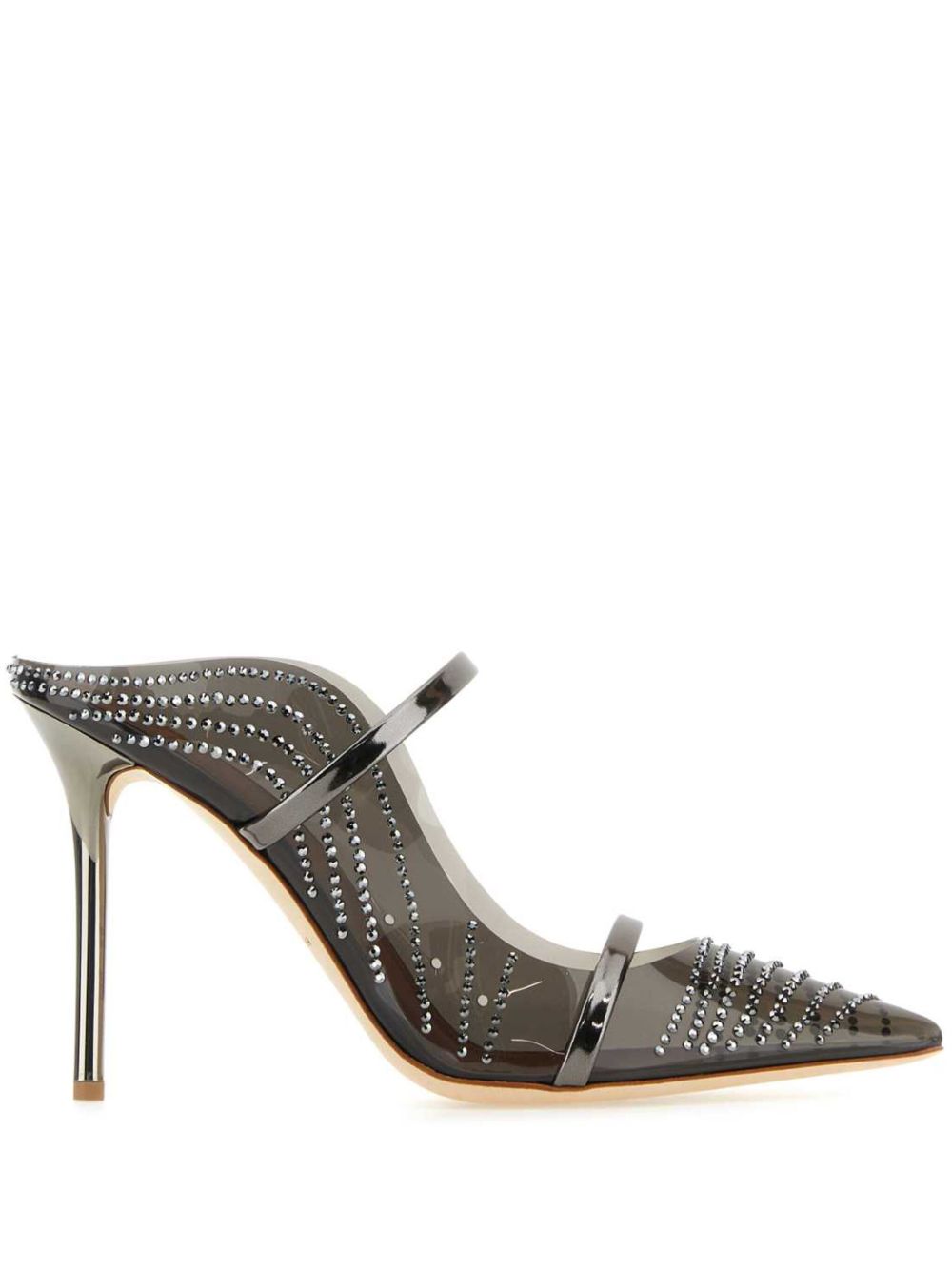 Malone Souliers Maureen 缀饰皮质高跟穆勒鞋（10厘米） - 灰色