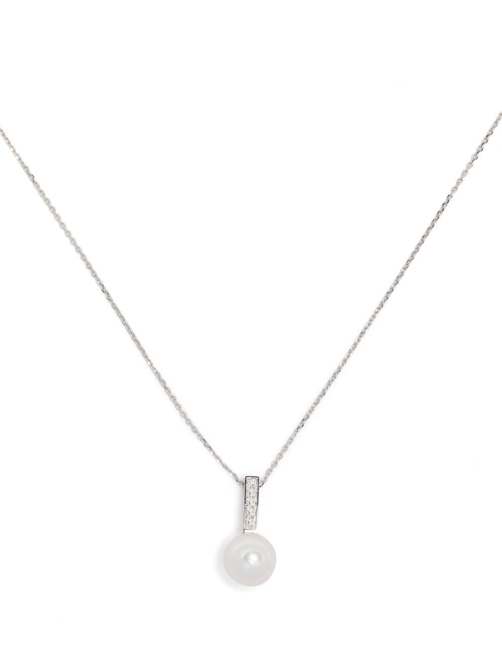 TASAKI 18K白金 Akoya 钻石项链 - 银色