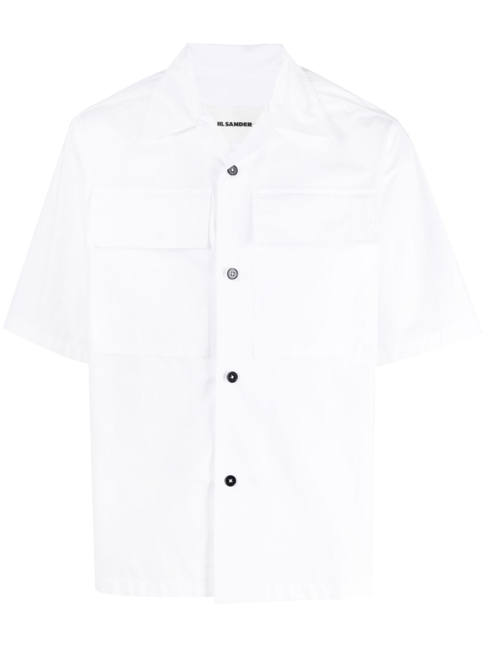Jil Sander 盖袋棉衬衫 - 白色