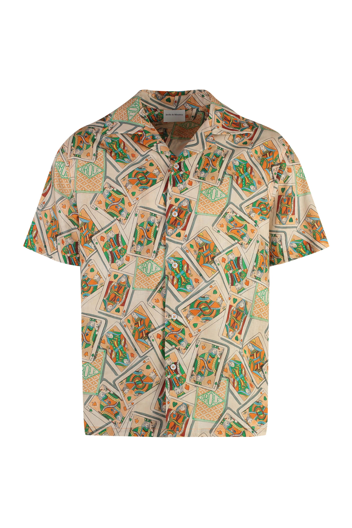Drôle de Monsieur Jeu De Cartes Short Sleeve Cotton Blend Shirt