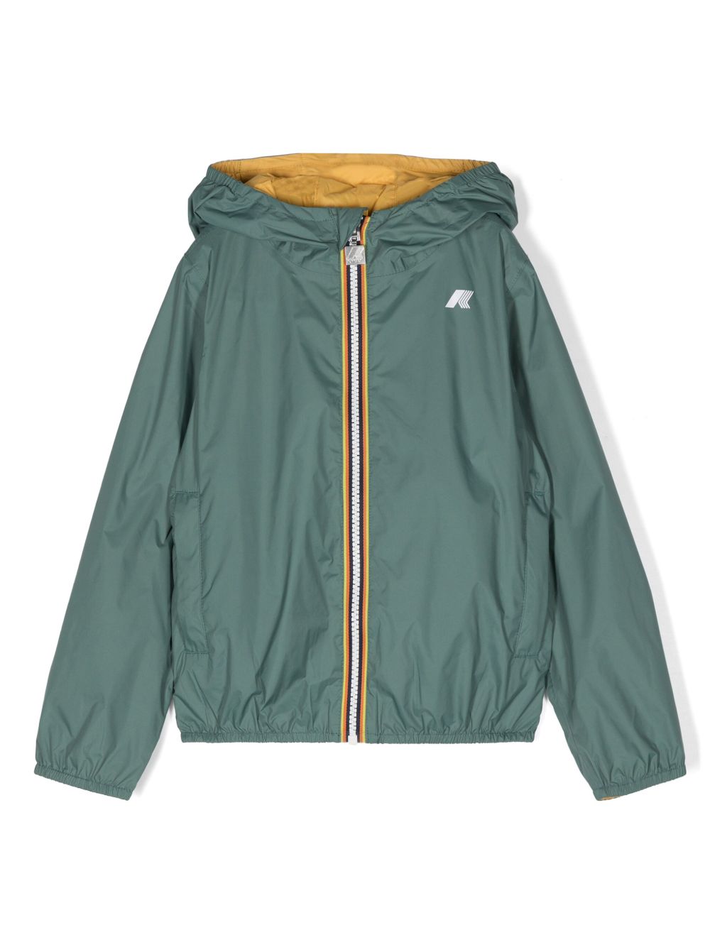 K Way Kids P. Jake Plus.2 Reversible 雨衣夹克 - 绿色