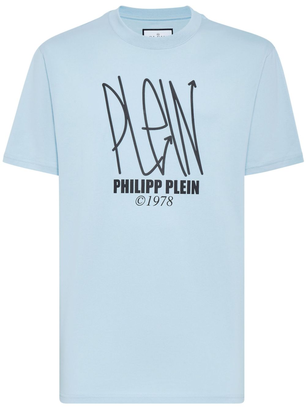 Philipp Plein logo印花棉T恤 - 蓝色