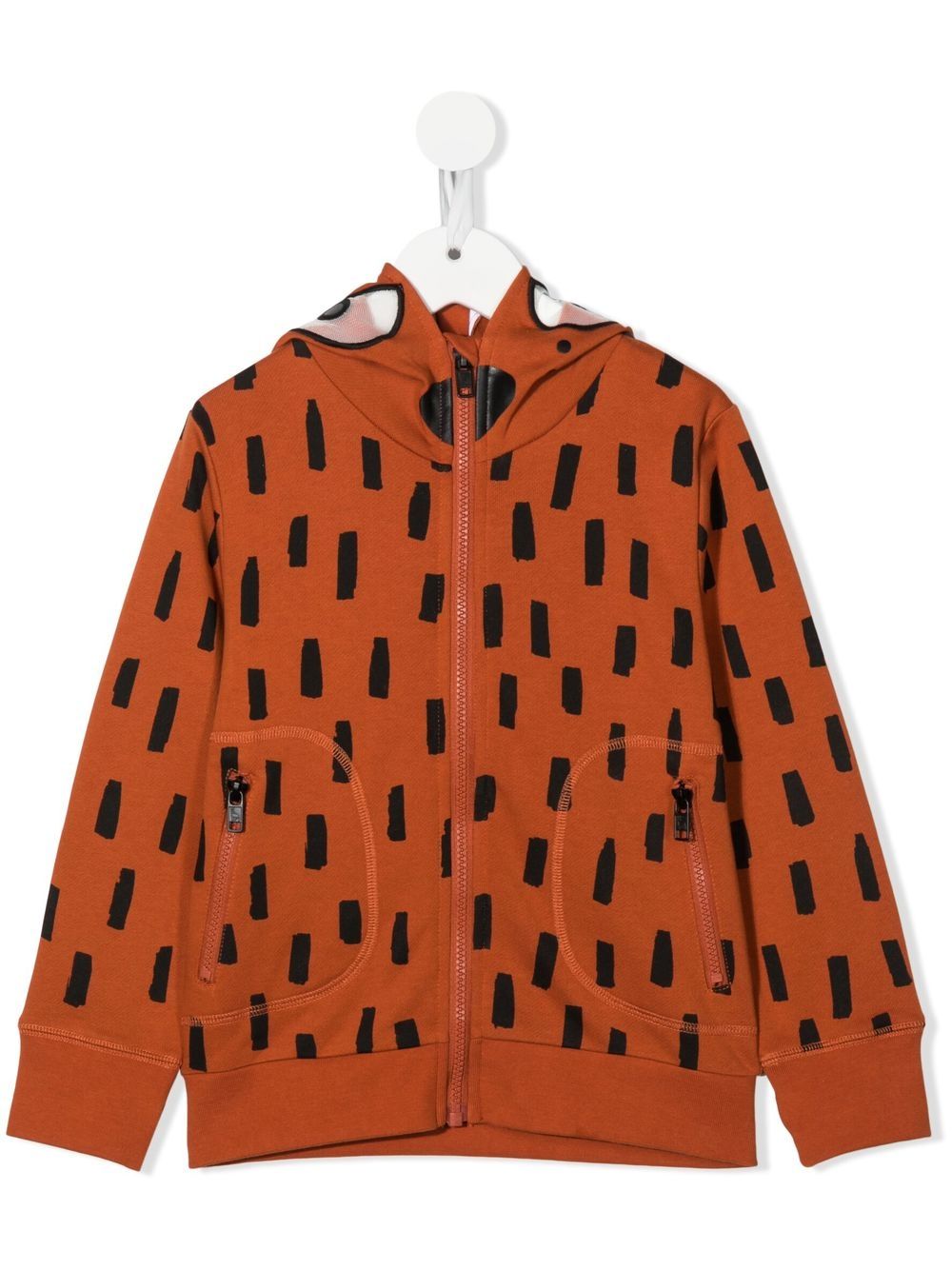 Stella McCartney Kids 斯特拉·麦卡特尼 狐狸面罩拉链连帽衫 - 橘色