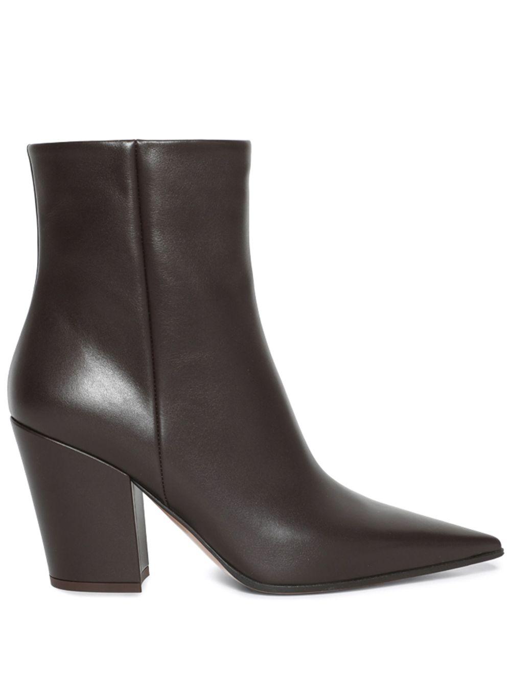 Gianvito Rossi 高跟皮靴（8.5厘米） - 褐色