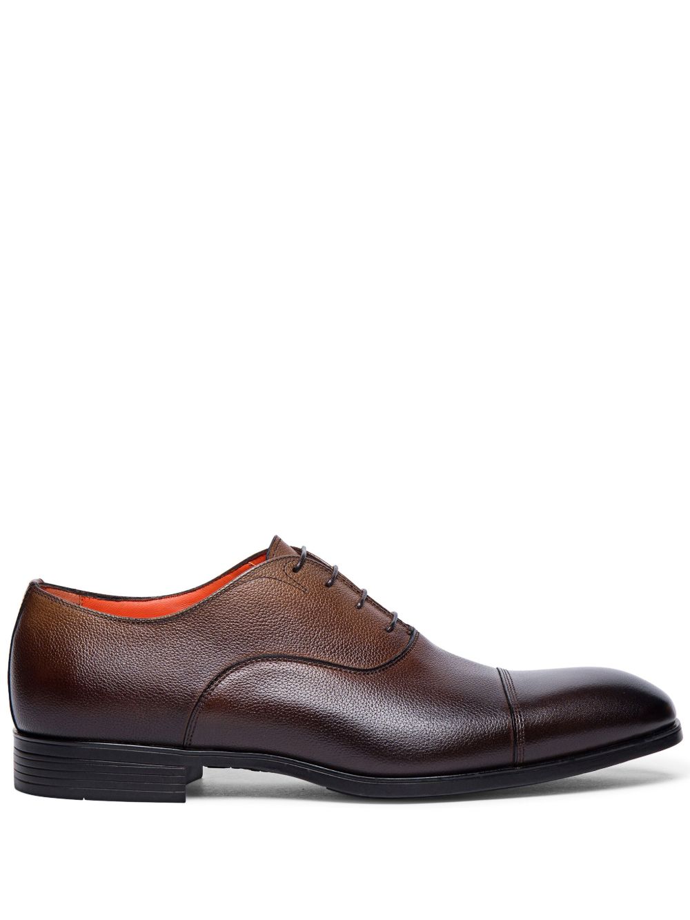 Santoni 渐色效果皮质牛津鞋 - 褐色