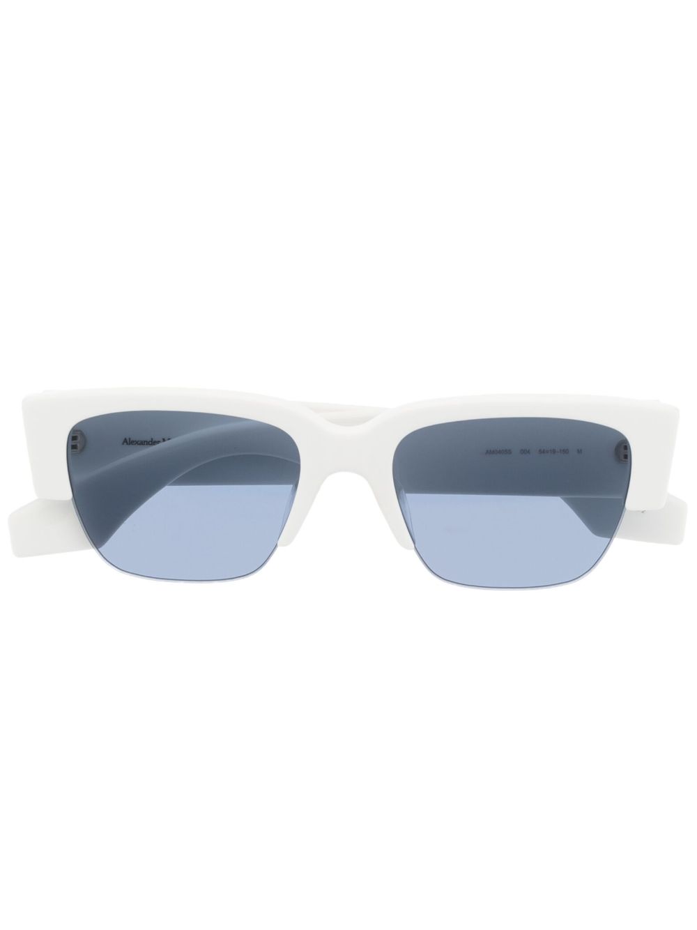 Alexander McQueen Eyewear logo印花镜脚太阳眼镜 - 白色