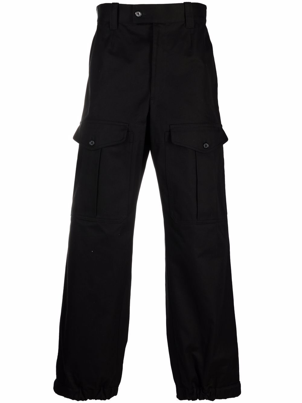 Alexander McQueen 盖袋棉长裤 - 黑色