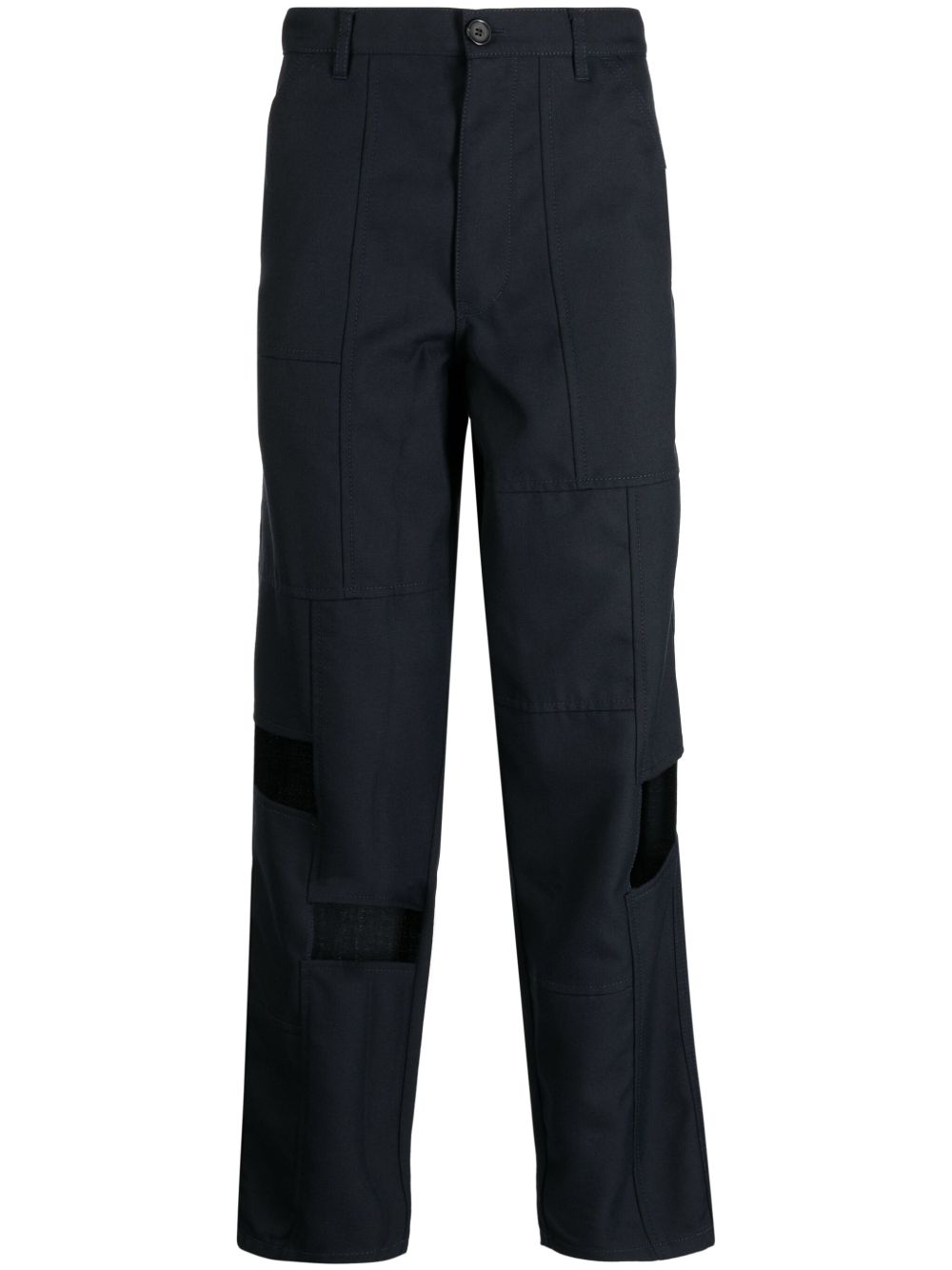 Comme Des Garçons Shirt 拼接镂空露踝裤 - 蓝色