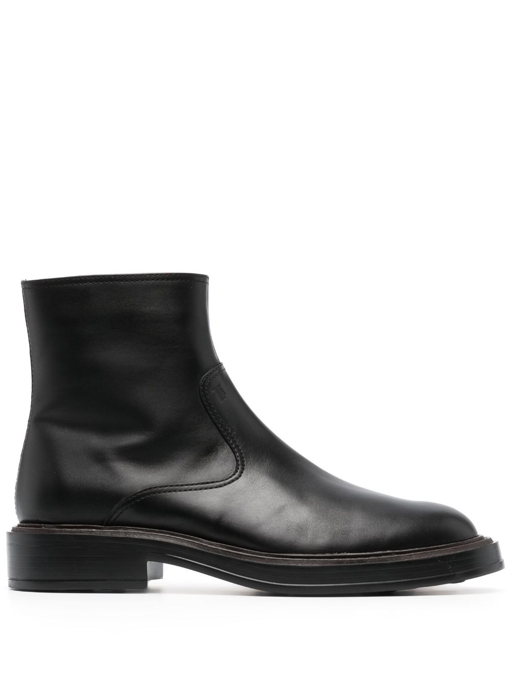 Tod's 皮质及踝靴 - 黑色