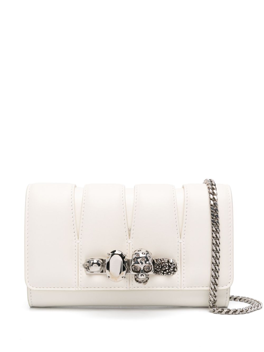 Alexander McQueen The Slash 皮质手拿包 - 白色