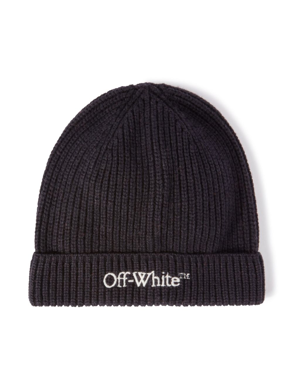 Off-White Kids Bookish 罗纹套头帽 - 黑色