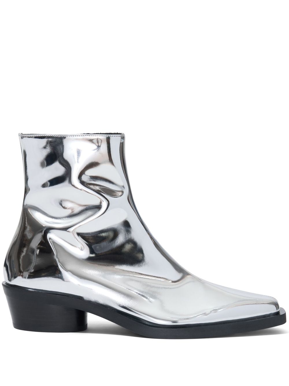 Proenza Schouler Bronco 镜面设计及踝靴 - 银色