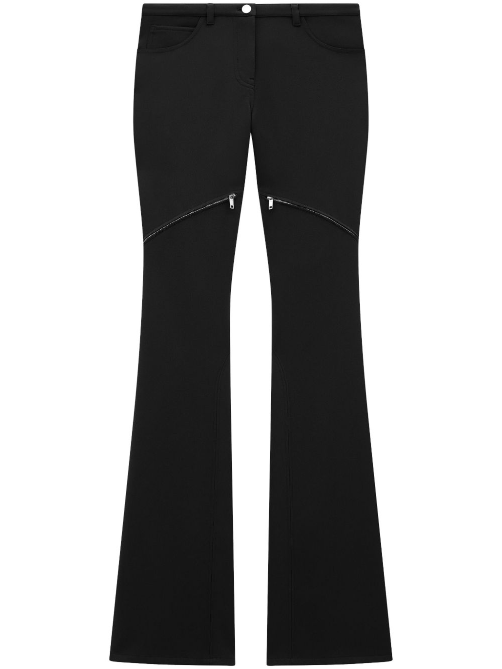 Courrèges Ellipse 低腰斜纹布长裤 - 黑色
