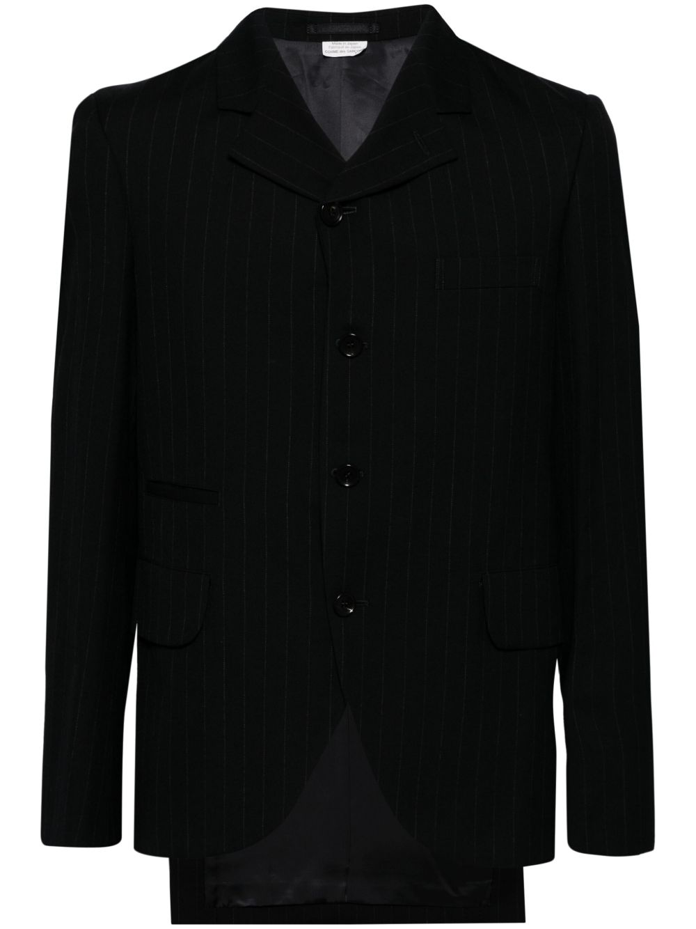 Comme des Garçons Homme Deux 细条纹羊毛西装夹克 - 蓝色