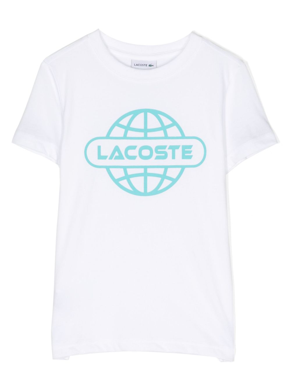Lacoste Kids logo印花圆领T恤 - 白色