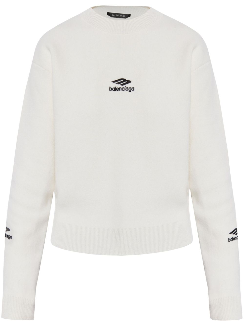 Balenciaga logo刺绣卫衣 - 白色