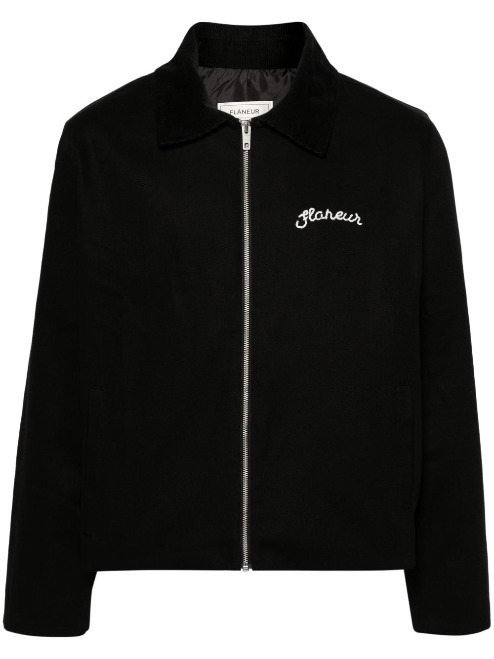FLÂNEUR Blouson Worker logo浮雕夹克 - 黑色