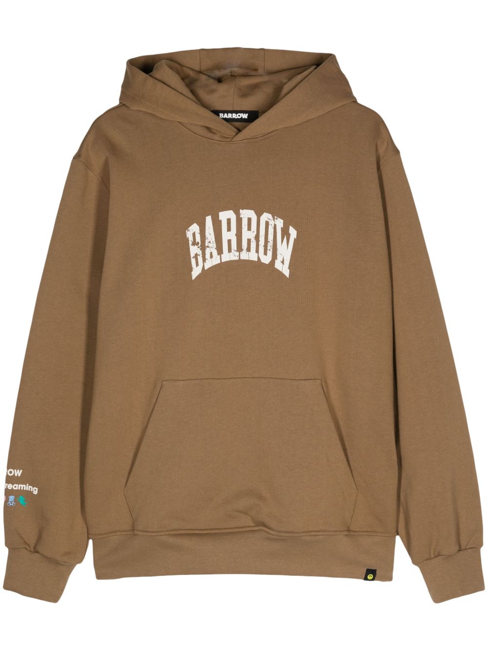 BARROW logo印花连帽衫 - 褐色