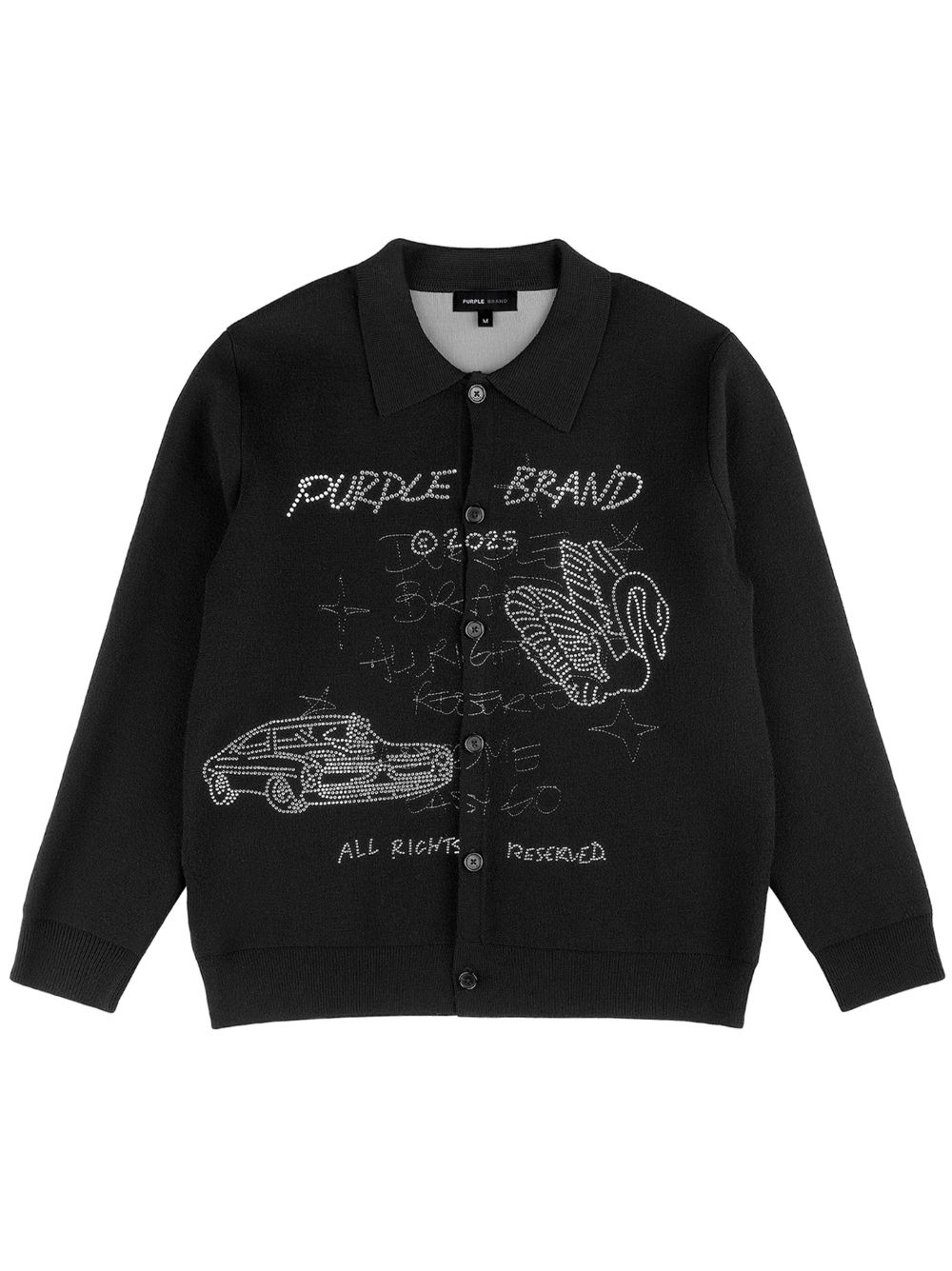 Purple Brand Scratch 开衫 - 黑色