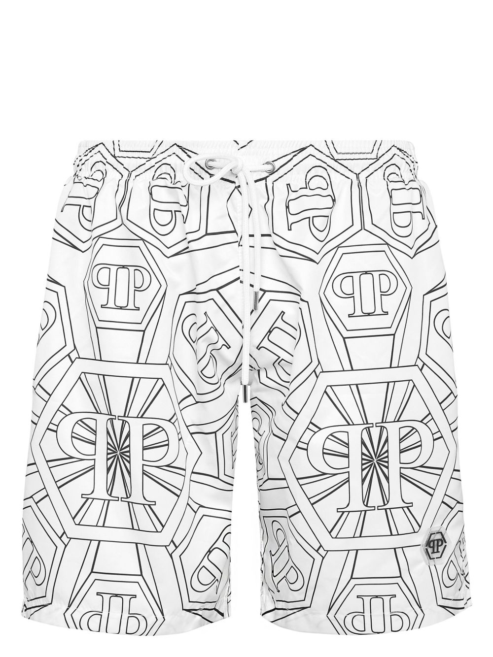 Philipp Plein 经典logo印花泳裤 - 白色