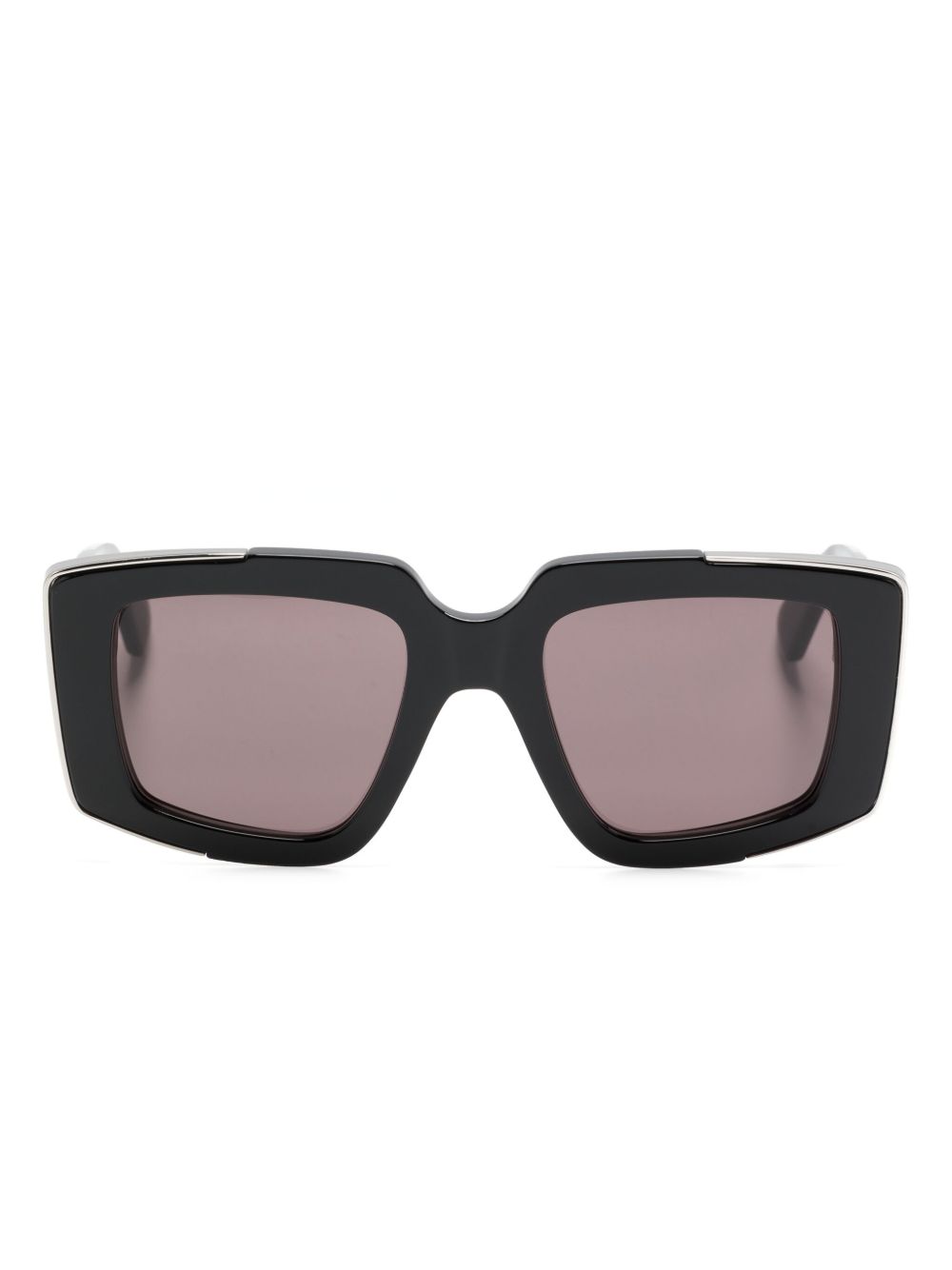 Alexander McQueen Eyewear 方框太阳眼镜 - 黑色