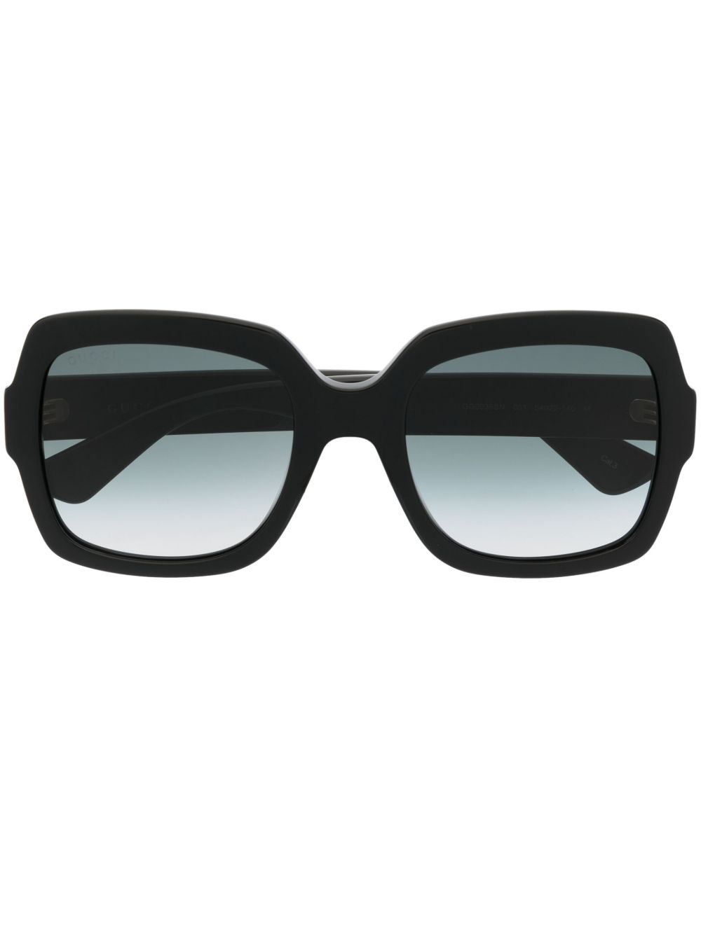 Gucci Eyewear logo标牌超大框太阳眼镜 - 黑色