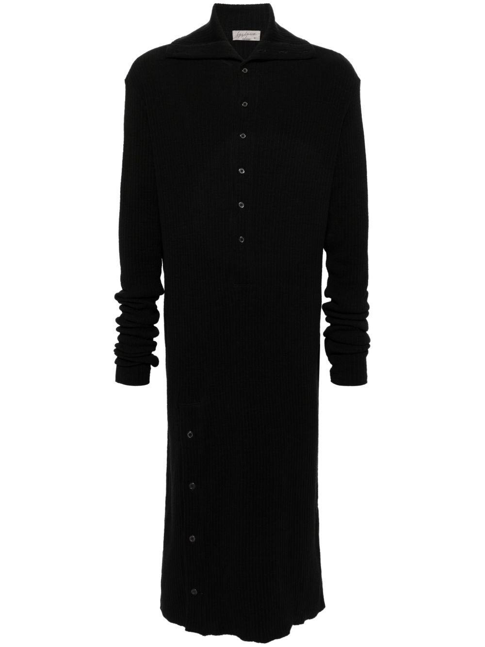 Yohji Yamamoto 罗纹针织棉毛衣 - 黑色