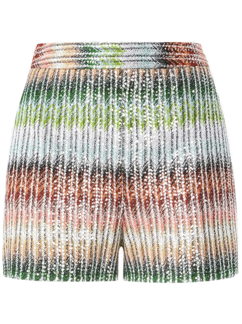 Missoni 条纹短裤 - 绿色