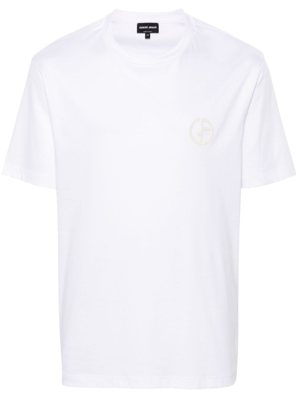 Giorgio Armani logo刺绣T恤 - 白色
