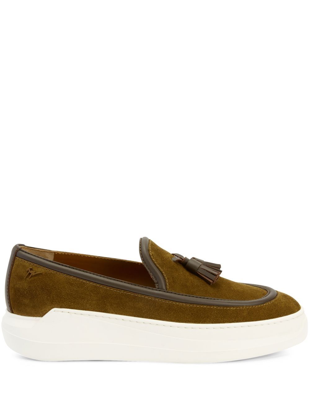 Giuseppe Zanotti Conley 流苏绒面皮乐福鞋 - 褐色