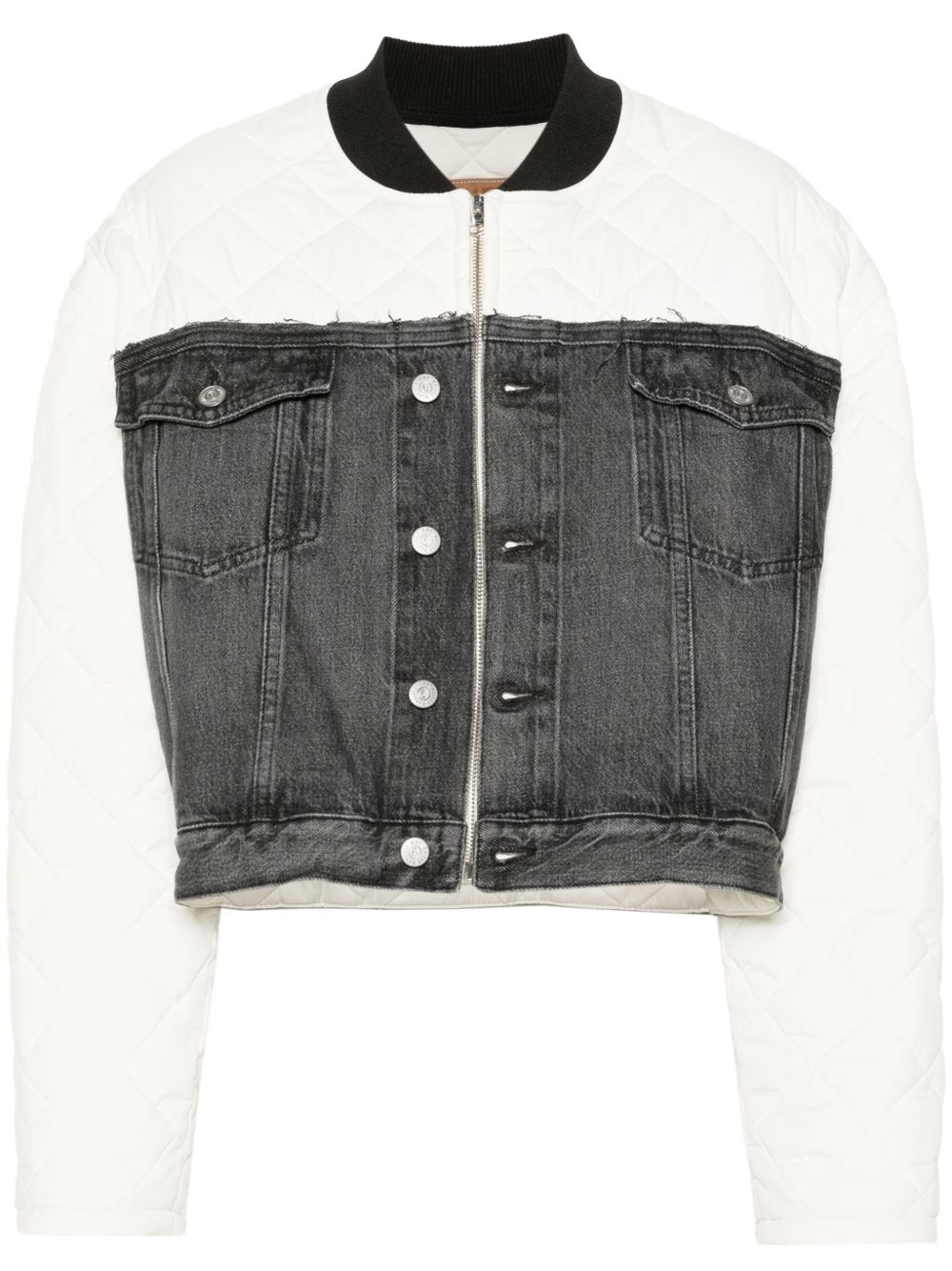 MM6 Maison Margiela 拼接飞行员夹克 - 黑色