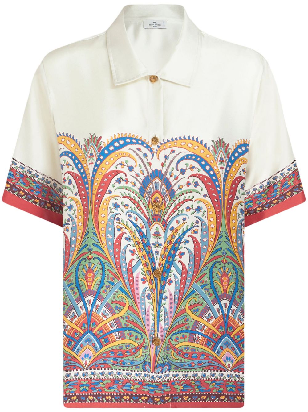 ETRO 佩斯理印花丝缎衬衫 - 白色