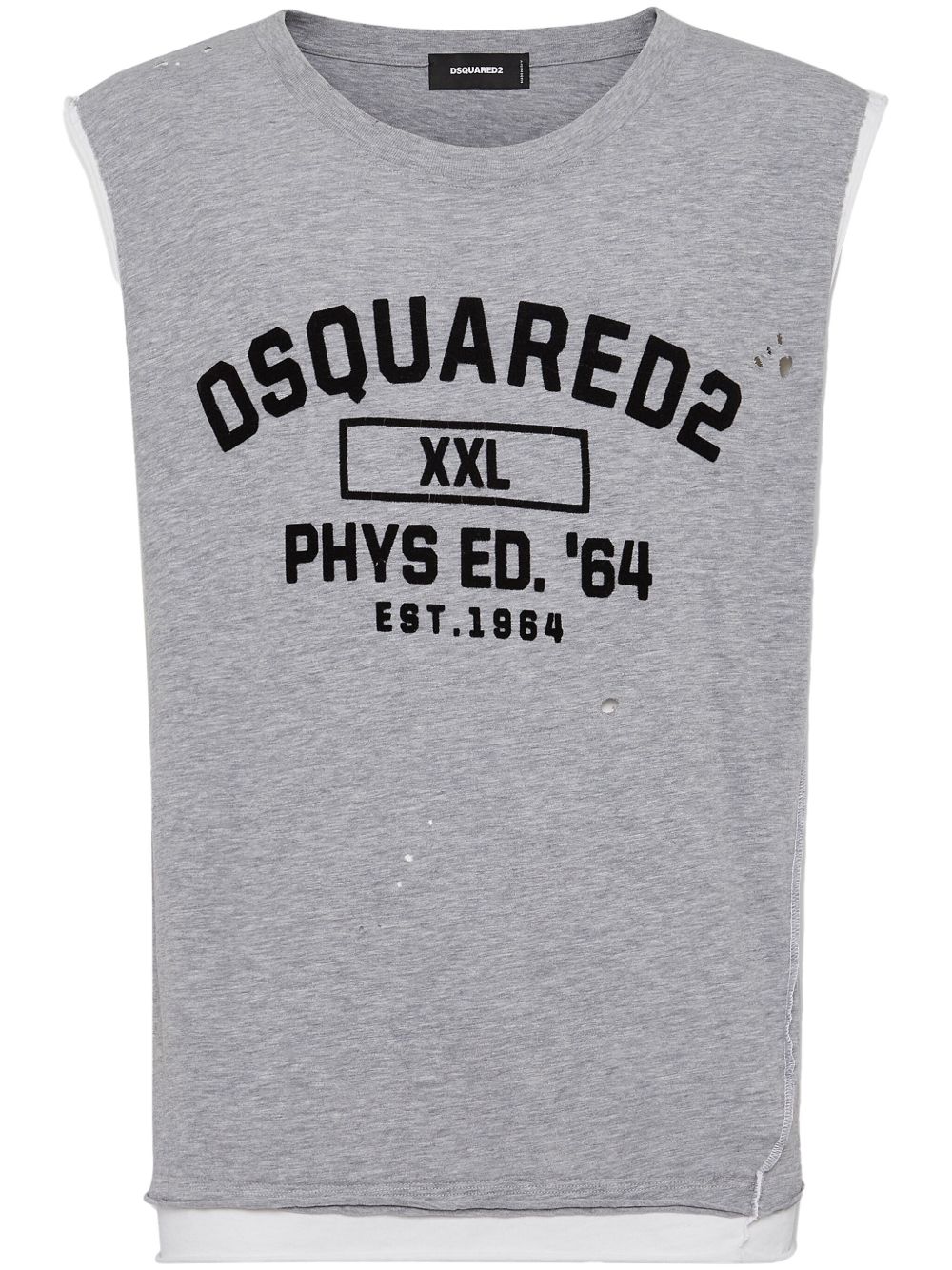 DSQUARED2 分层式logo印花坦克背心 - 灰色